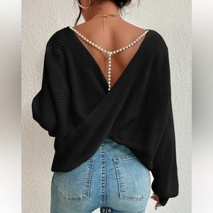 Slouchy criss cross sweater